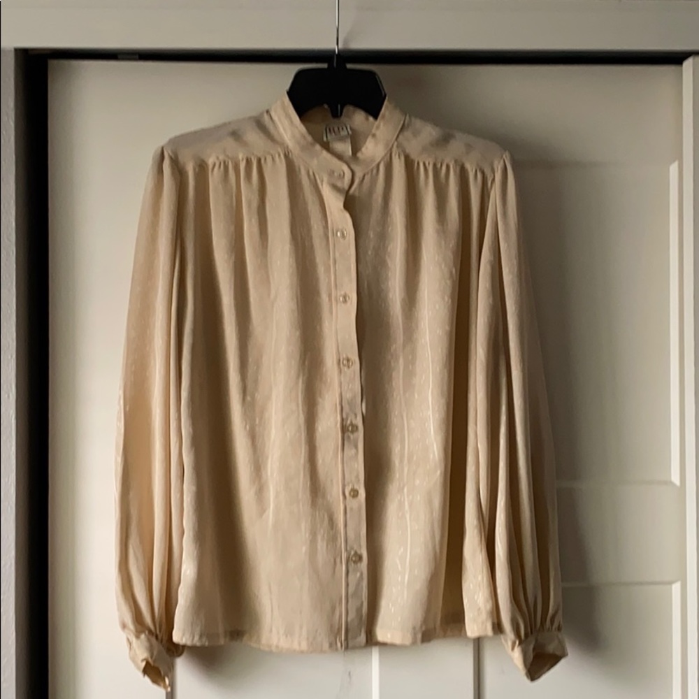Vintage nude satin blouse